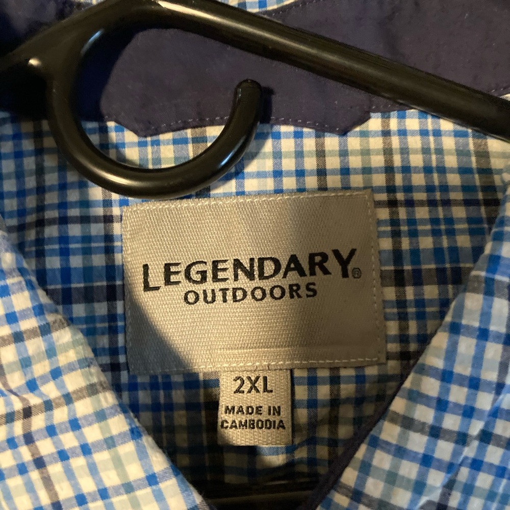Legendary Whitetails Blue Casual Button Down Shirt